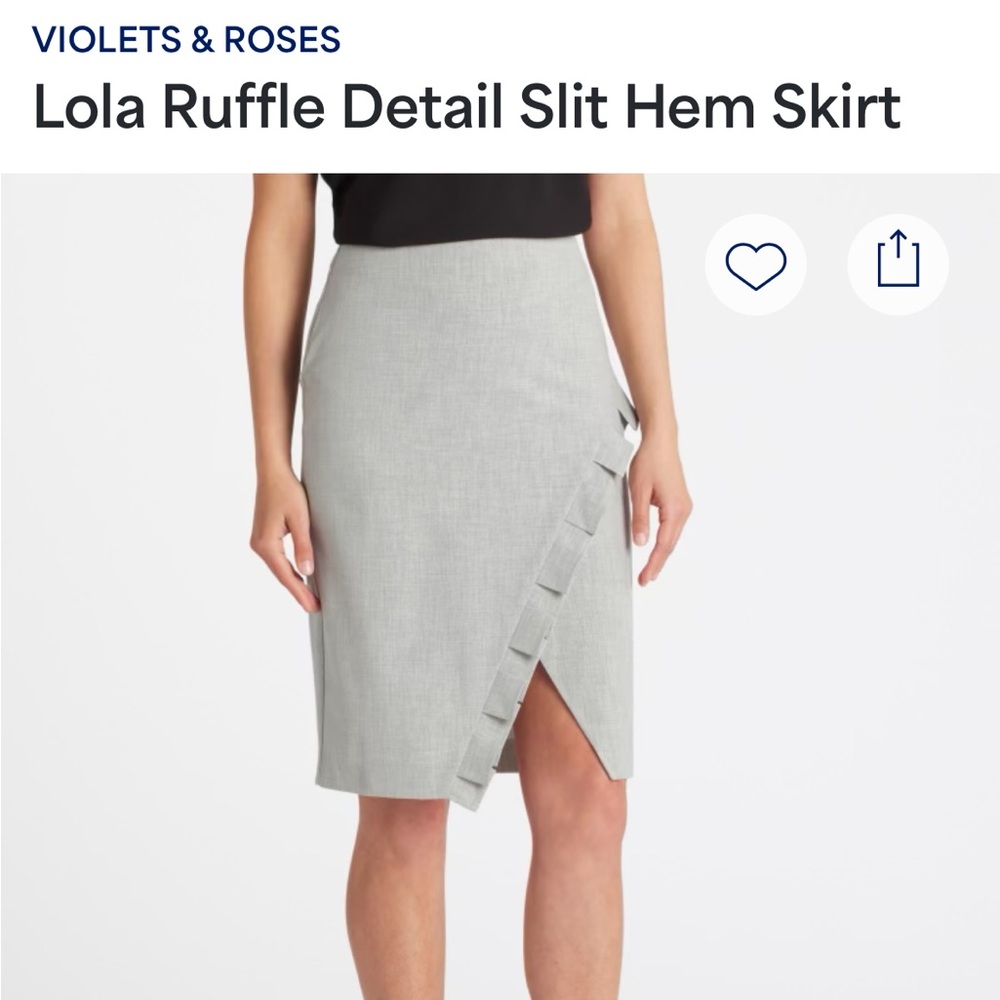 Beautiful new without tags Violets and Roses grey pencil skirt
